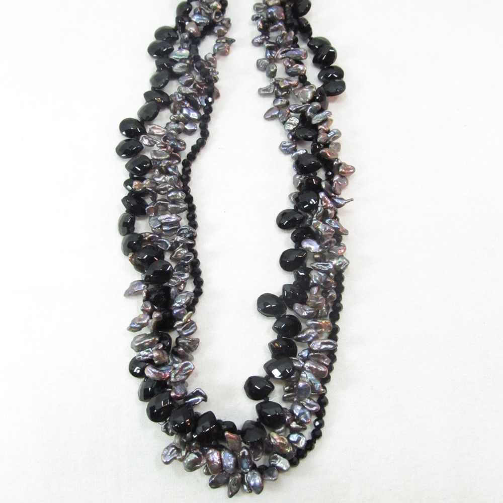 19" Sparkly Rhinestone & Chunky Stone Necklace